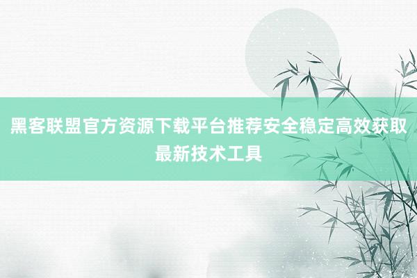 黑客联盟官方资源下载平台推荐安全稳定高效获取最新技术工具